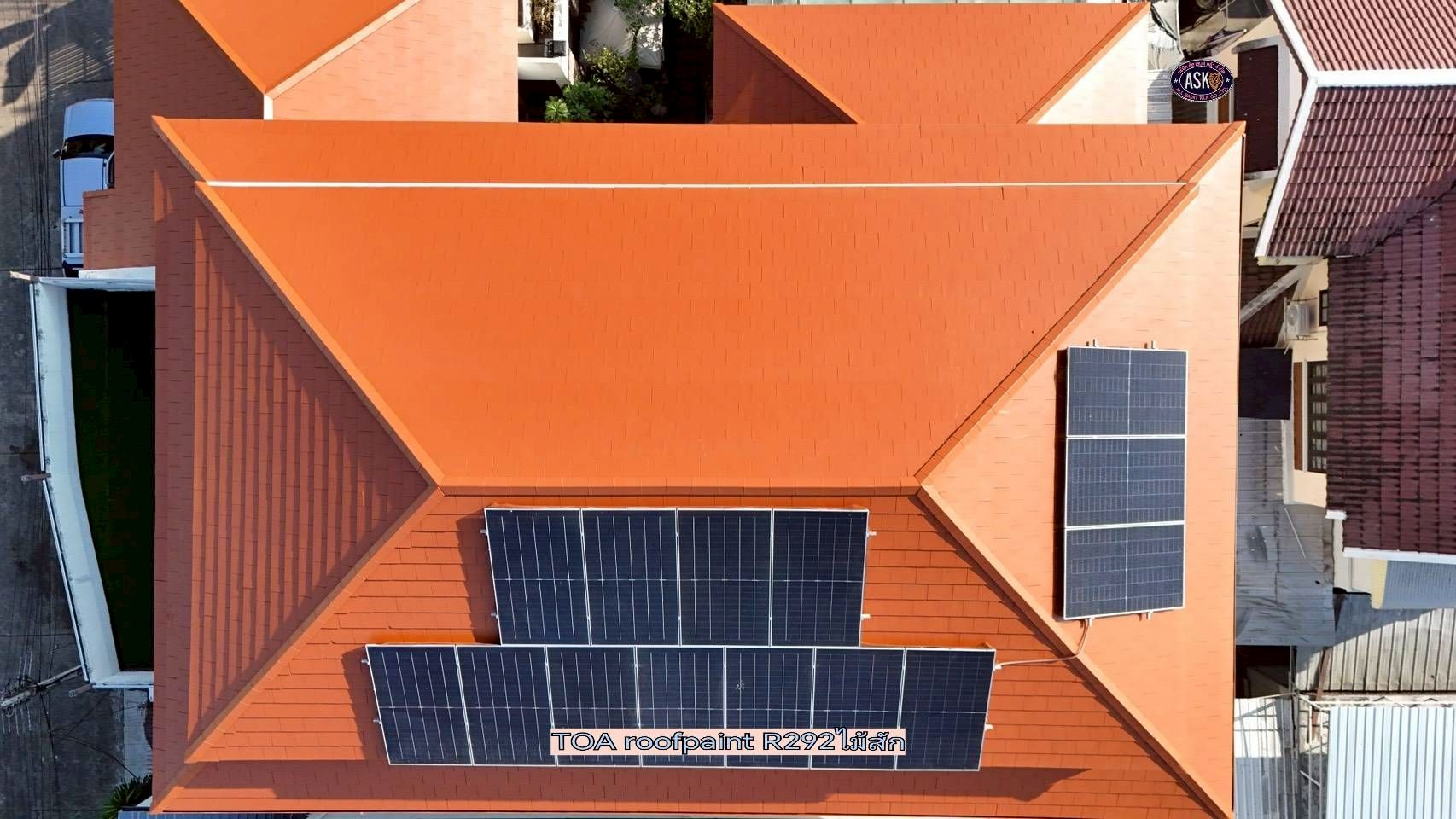 พ่นสีหลังคา บ้านพักอาศัย เขตสะพานสูง กรุงเทพ