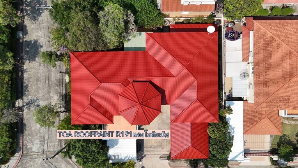 รีวิวผลงานพ่นสีหลังคา TOA Roof Paint R191 บ้านพักอาศัย เขตจอมทอง กรุงเทพฯ