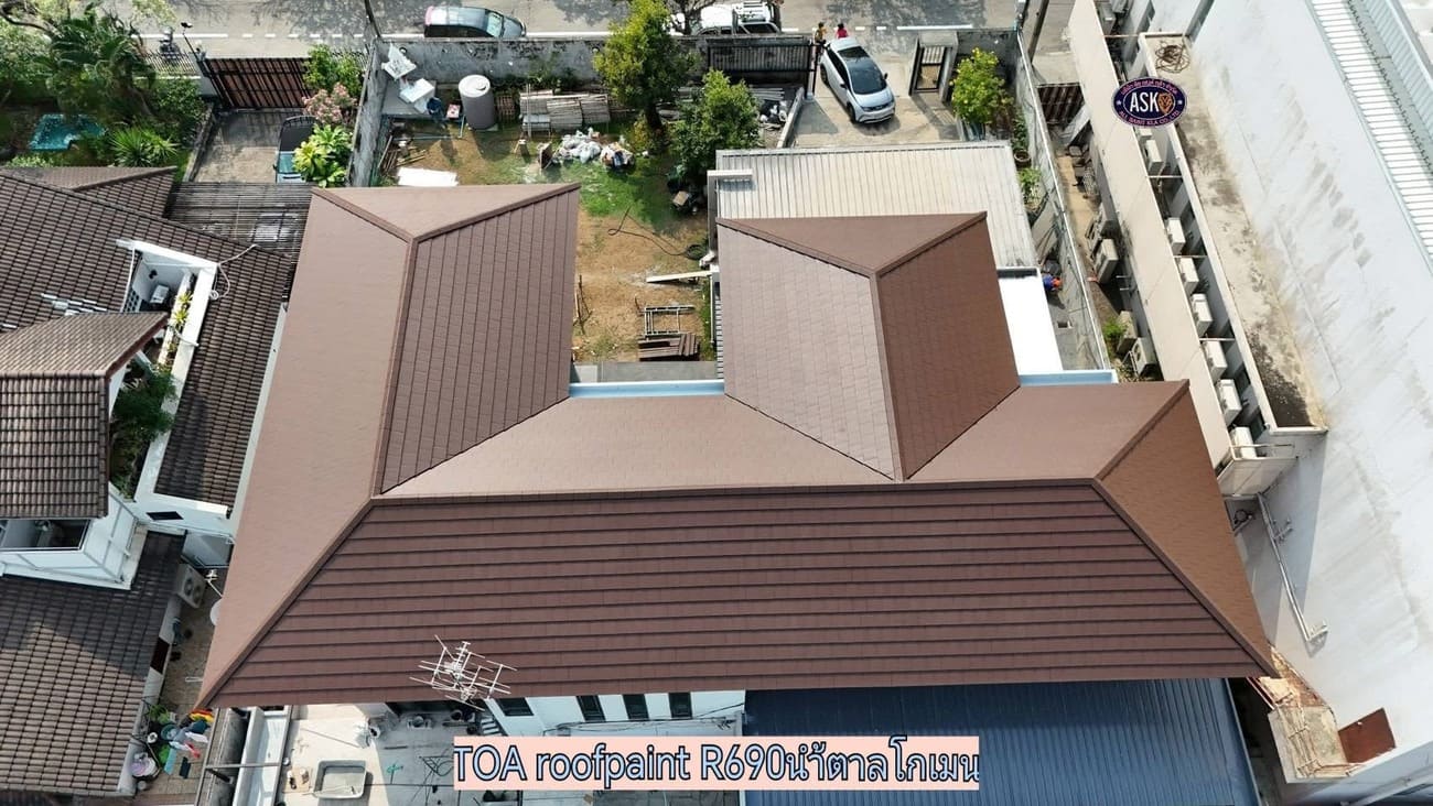 รีวิวพ่นสีหลังคา TOA Roof Paint R690 บางกะปิ กรุงเทพ00005