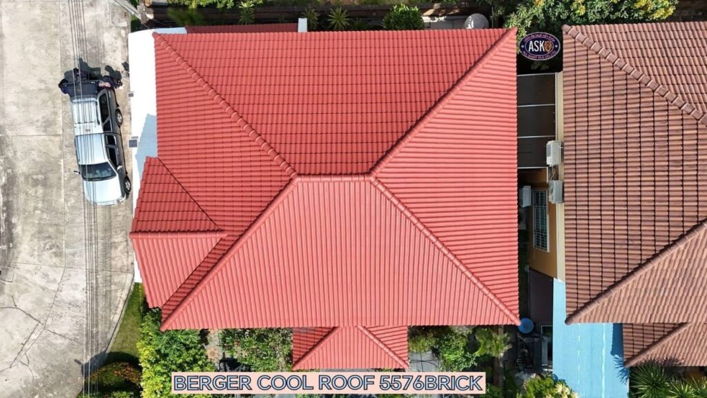 รีวิวผลงานพ่นสีหลังคากันร้อน BegerCool Roof 5576 บ้านพักอาศัย อ.เมือง จ.สมุทรสาคร